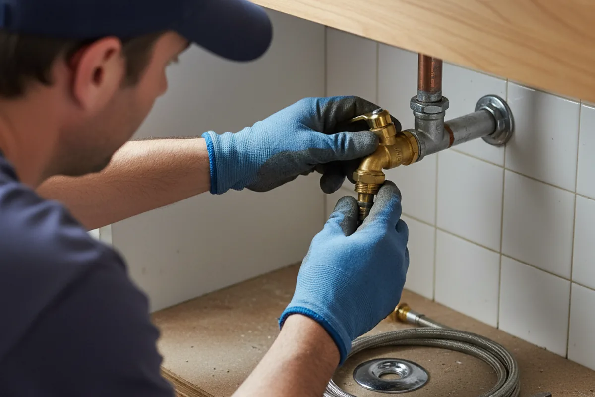 Shutoff valve and fitting work during Faucet and Fixture Repair in Lemont Furnace